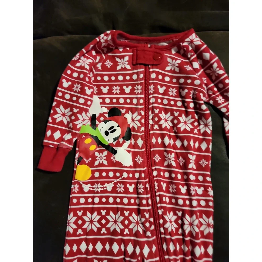 Disney baby by disney store mickey mouse one‎ piece Christmas holiday outfit 3 6